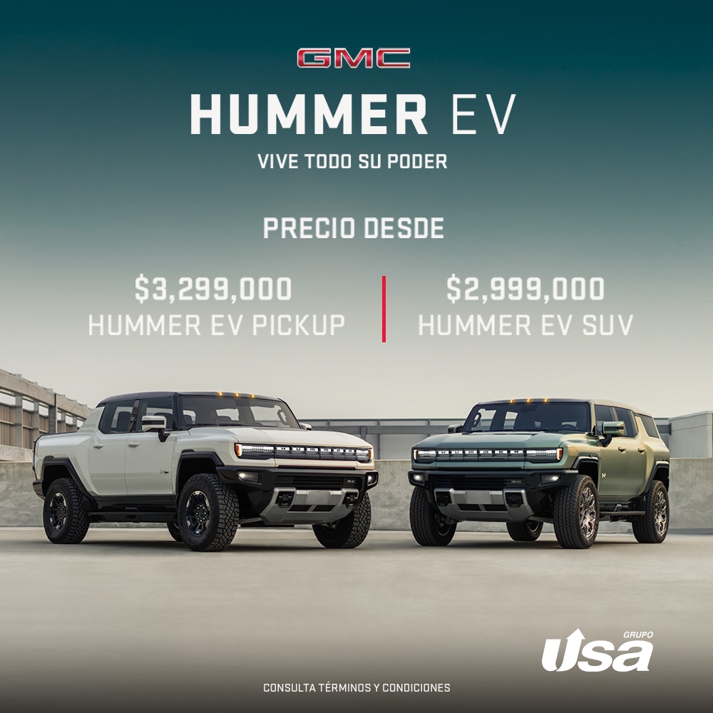 GMC Hummer EV, poder 100% eléctrico con hasta 505 km de autonomía para dominar todo tipo de terreno. 