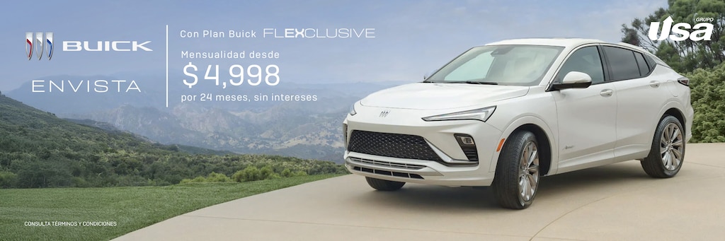 Estrena una Buick Envista con el plan Flexclusive y disfruta de una SUV con un diseño innovador. 