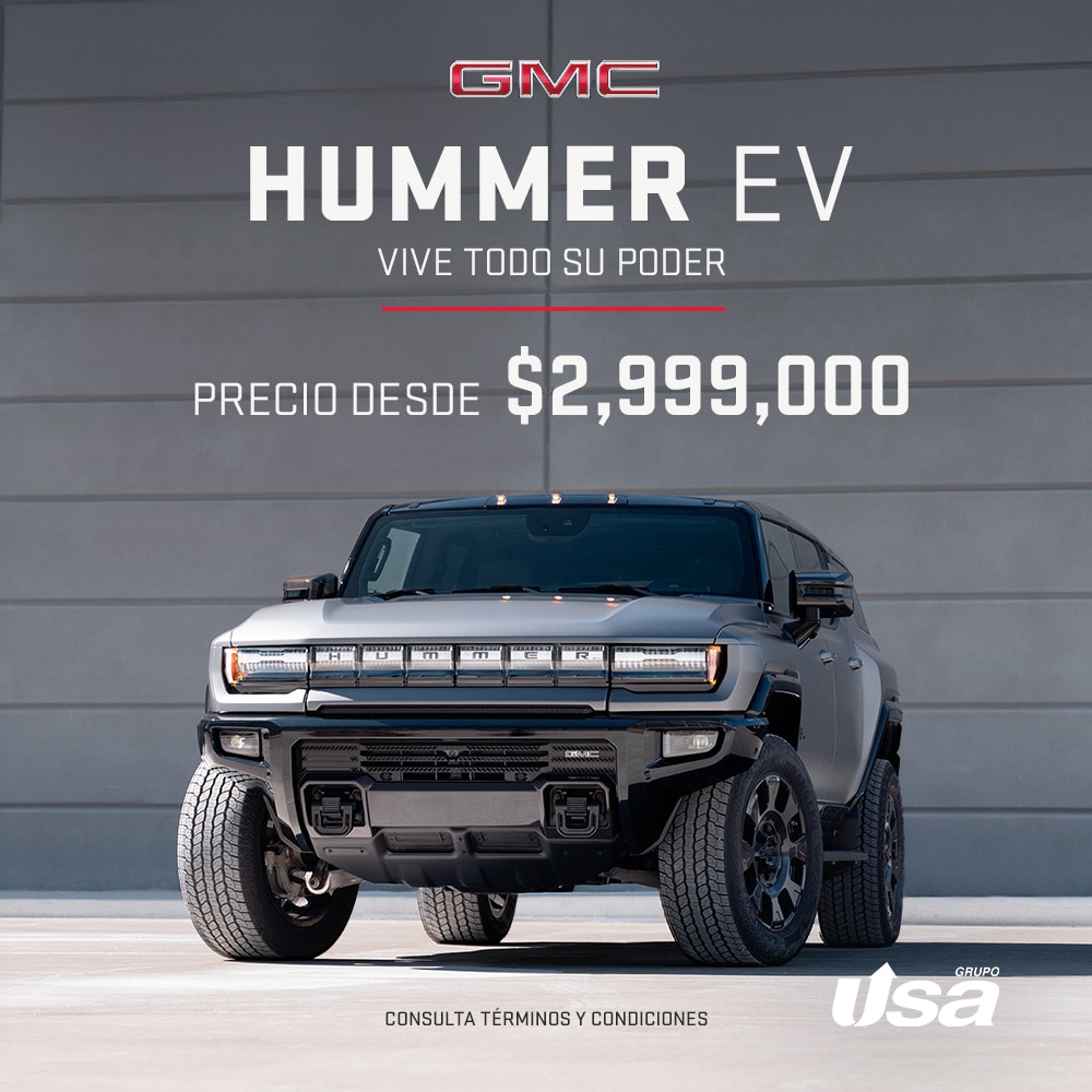 GMC Hummer EV, poder 100% eléctrico con hasta 505 km de autonomía para dominar todo tipo de terreno. 